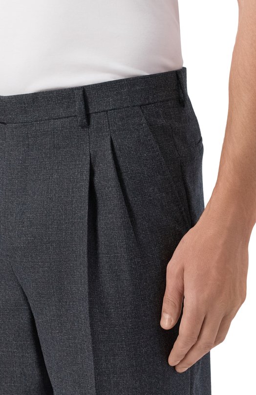 Шерстяные брюки Brioni RPAI0L/0DA56 Серый  RPAI0L/0DA56 Фото 5