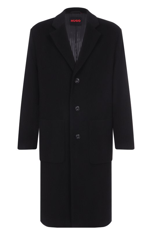Шерстяное пальто HUGO 50549287 Чёрный 50549287