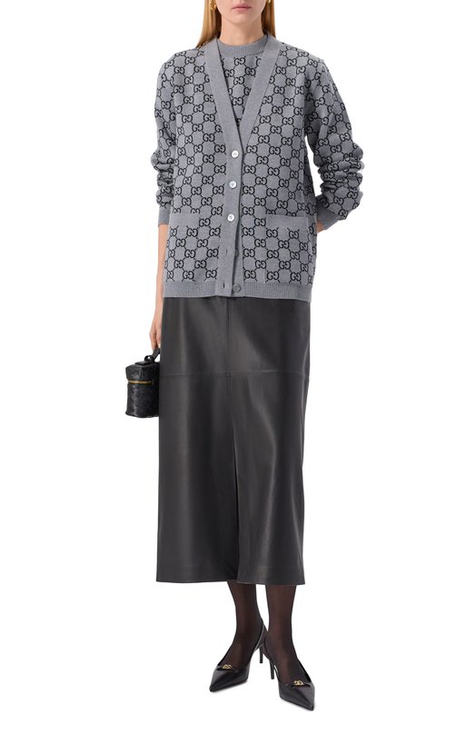 Шерстяной кардиган Gucci 798157/XKEJP Серый  798157/XKEJP Фото 2