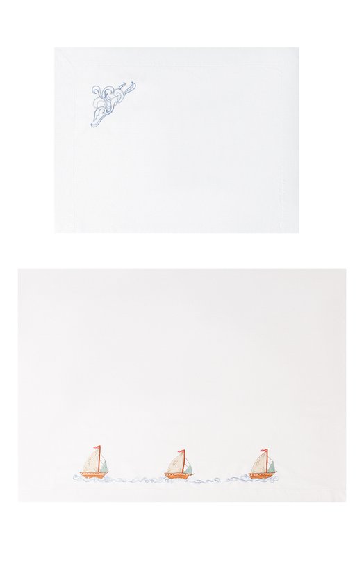 

Комплект из хлопковой простыни и наволочки Loretta Caponi, Белый