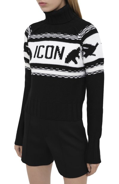 Шерстяной свитер DSQUARED2 черного цвета по цене 54300 руб., арт. S80HA0004/S17434, фото 3 Шерстяной свитер DSQUARED2, арт. S80HA0004/S17434, фото 3
