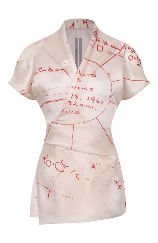 Атласная блузка Rick Owens RP01F6233/KP1 Кремовый RP01F6233/KP1