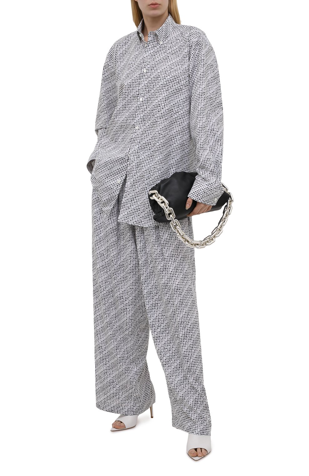 Брюки из вискозы BALENCIAGA черно-белого цвета по цене 86300 руб., арт. 658901/TKL44, фото 2 Брюки из вискозы BALENCIAGA, арт. 658901/TKL44, фото 2