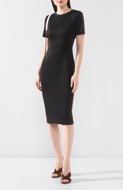 Платье-миди FENDI черного цвета по цене 99500 руб., арт. FD9627 A5HJ, фото 2 Платье-миди FENDI, арт. FD9627 A5HJ, фото 2