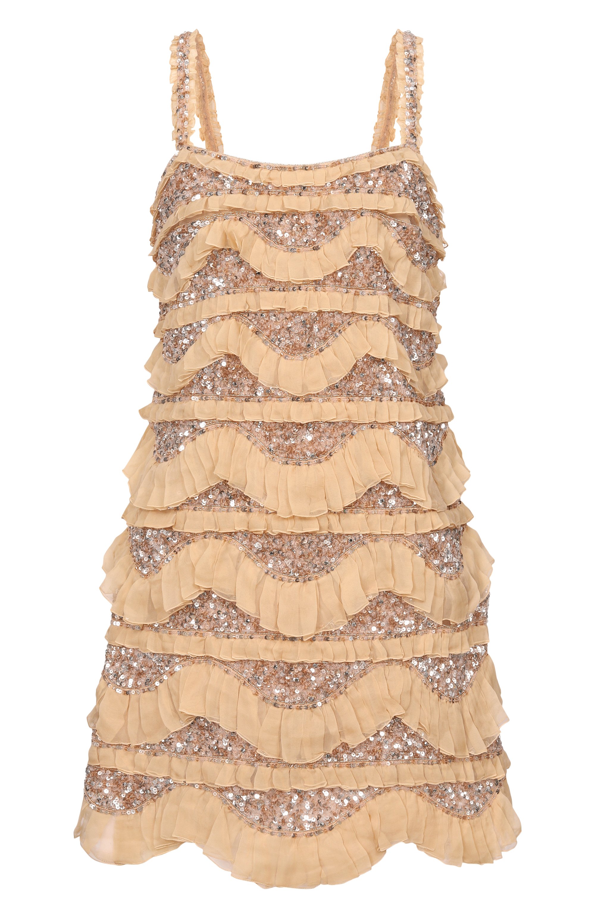 Шелковое плать е с отделкой пайетками VALENTINO, арт. 8B3VAHE0/1ED, фото 1