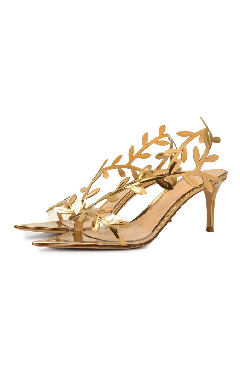 Женские кожаные босоножки flavia 70 GIANVITO ROSSI золотого цвета, арт. G32554.70RIC.GMETRME | Фото 1 (Каблук высота: Средний; Материал внешний: Натуральная кожа; Подошва: Плоская; Материал внутренний: Натуральная кожа; Каблук тип: Шпилька; Автоматизация состава: Проставлено; Автоматизация ТО: Проставлено)