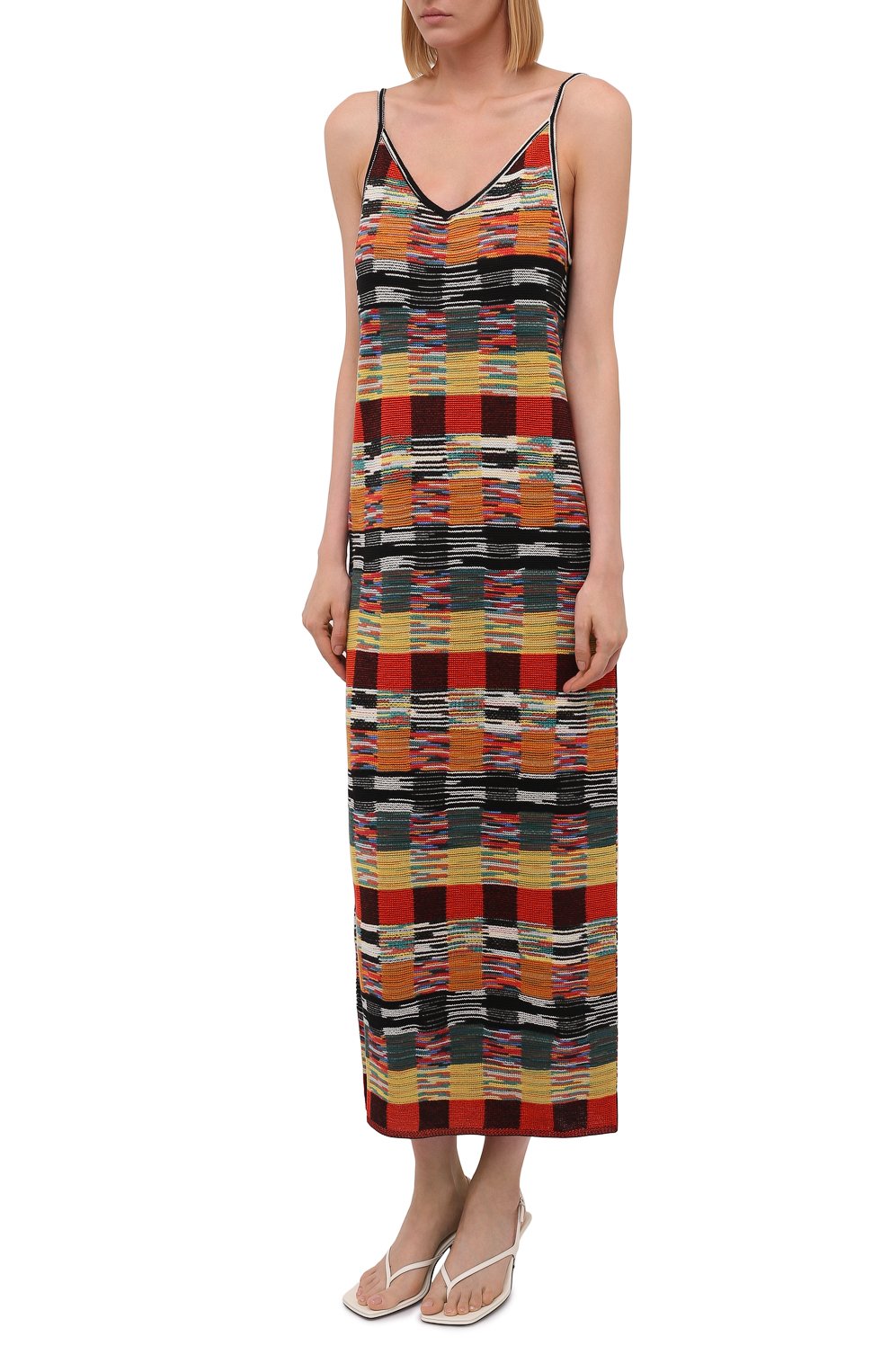 Шерстяное платье PALM ANGELS разноцветного цвета по цене 63950 руб., арт. PWHI001F21KNI0018484, фото 3 Шерстяное платье PALM ANGELS, арт. PWHI001F21KNI0018484, фото 3