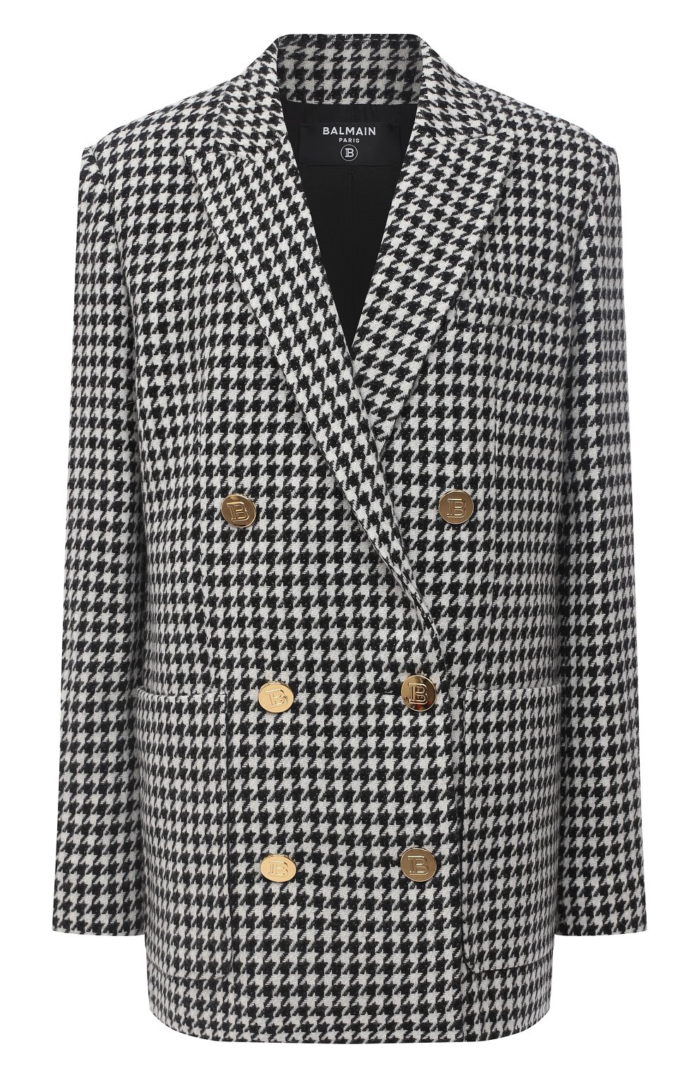 Шерстяной жакет BALMAIN черно-белого цвета по цене 154500 руб., арт. UF17318/W090, фото 1 Шерстяной жакет BALMAIN, арт. UF17318/W090, фото 1