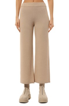 Женские брюки из шерсти и вискозы WEEKEND MAX MARA бежевого цвета, арт. TENNIS | Фото 3 (Материал внешний: Шерсть; Длина (брюки, джинсы): Стандартные; Материал сплава: Проставлено; Драгоценные камни: Проставлено; Кросс-КТ: костюм, Трикотаж; Женское Кросс-КТ: Брюки-одежда; Силуэт Ж (брюки и джинсы): Широкие; Стили: Кэжуэл)