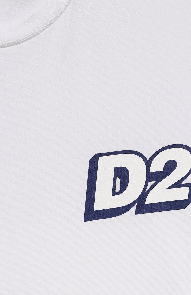 Детская хлопковая футболка DSQUARED2 белого цвета, арт. DQ1811/D008J | Фото 3 (Материал внешний: Хлопок; Рукава: Короткие; Мальчики Кросс-КТ: Футболка-одежда)