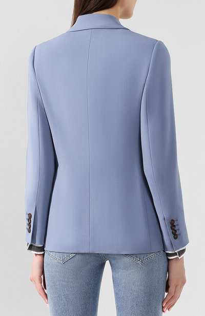 Двубортный жакет BRUNELLO CUCINELLI голубого цвета по цене 528000 руб., арт. MB5218736P, фото 4 Двубортный жакет BRUNELLO CUCINELLI, арт. MB5218736P, фото 4