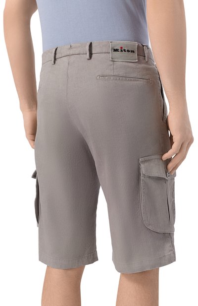 Шорты изо льна и хлопка KITON, арт. UFPPBK0603H, фото 4