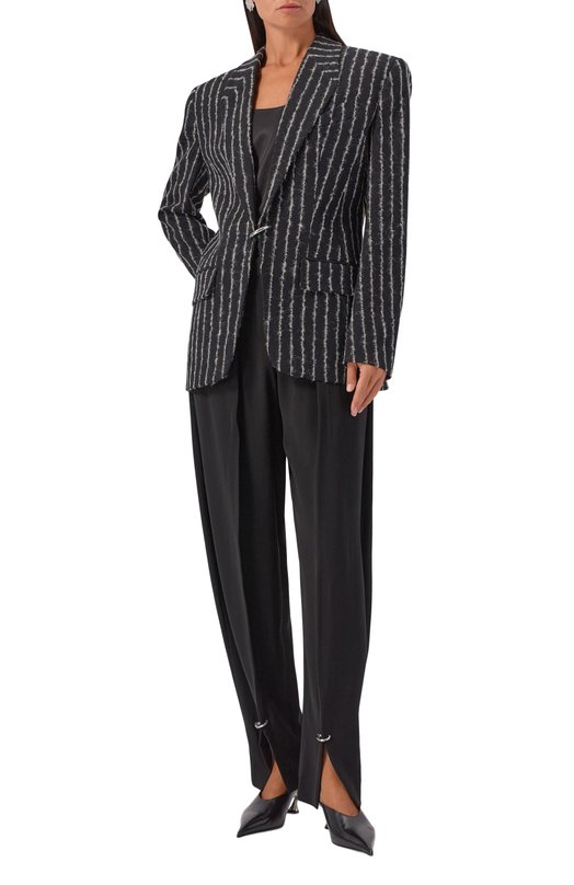 Брюки из вискозы и шерсти Mugler 25F1PA0448196 Чёрный  25F1PA0448196 Фото 2