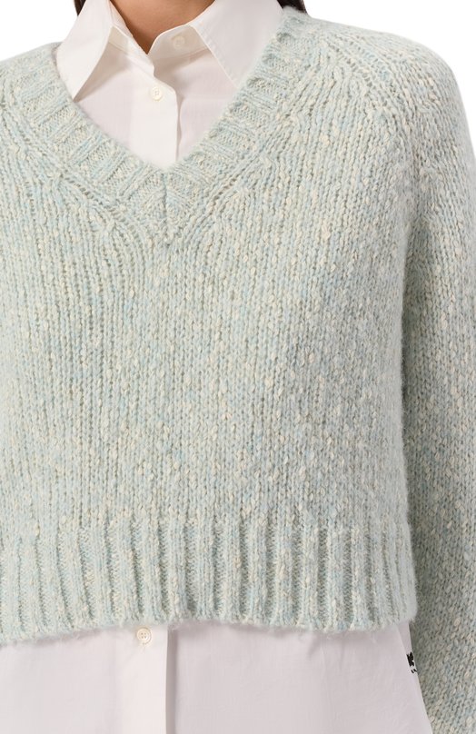 Свитер из хлопка и шерсти Weekend Max Mara AL0A Голубой  AL0A Фото 5