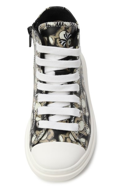 Кожаные кеды MOSCHINO черного цвета по цене 31050 руб., арт. 81927/VAR4/28-35, фото 4 Кожаные кеды MOSCHINO, арт. 81927/VAR4/28-35, фото 4