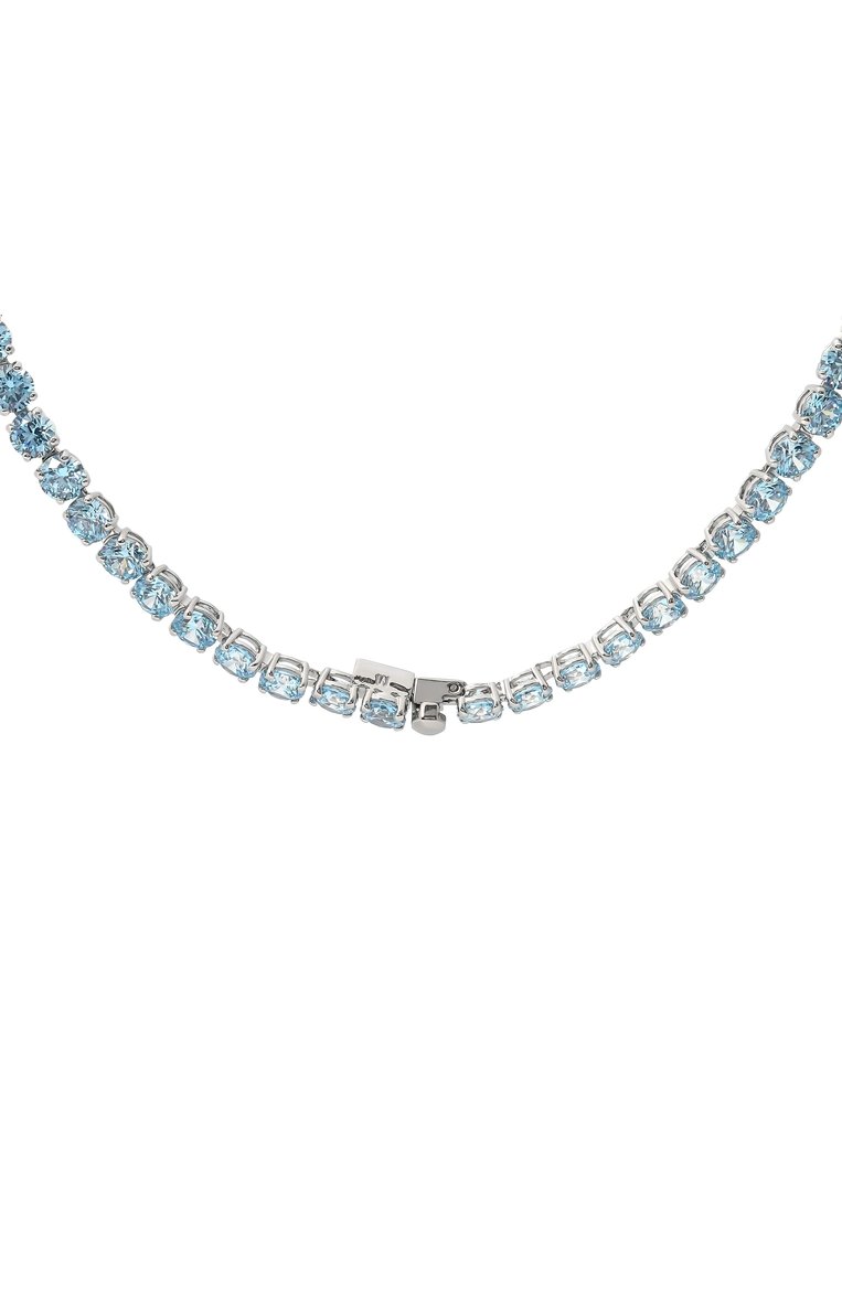 Женское колье matrix tennis SWAROVSKI голубого цвета, арт. 5661187 | Фото 3 (Материал: Металл, Кристаллы; Нос: Не проставлено; Автоматизация состава: Проставлено)