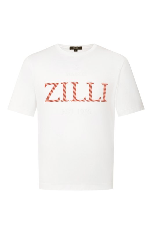 Хлопковая футболка Zilli TSR02AM0100VEST00 Белый TSR02AM0100VEST00