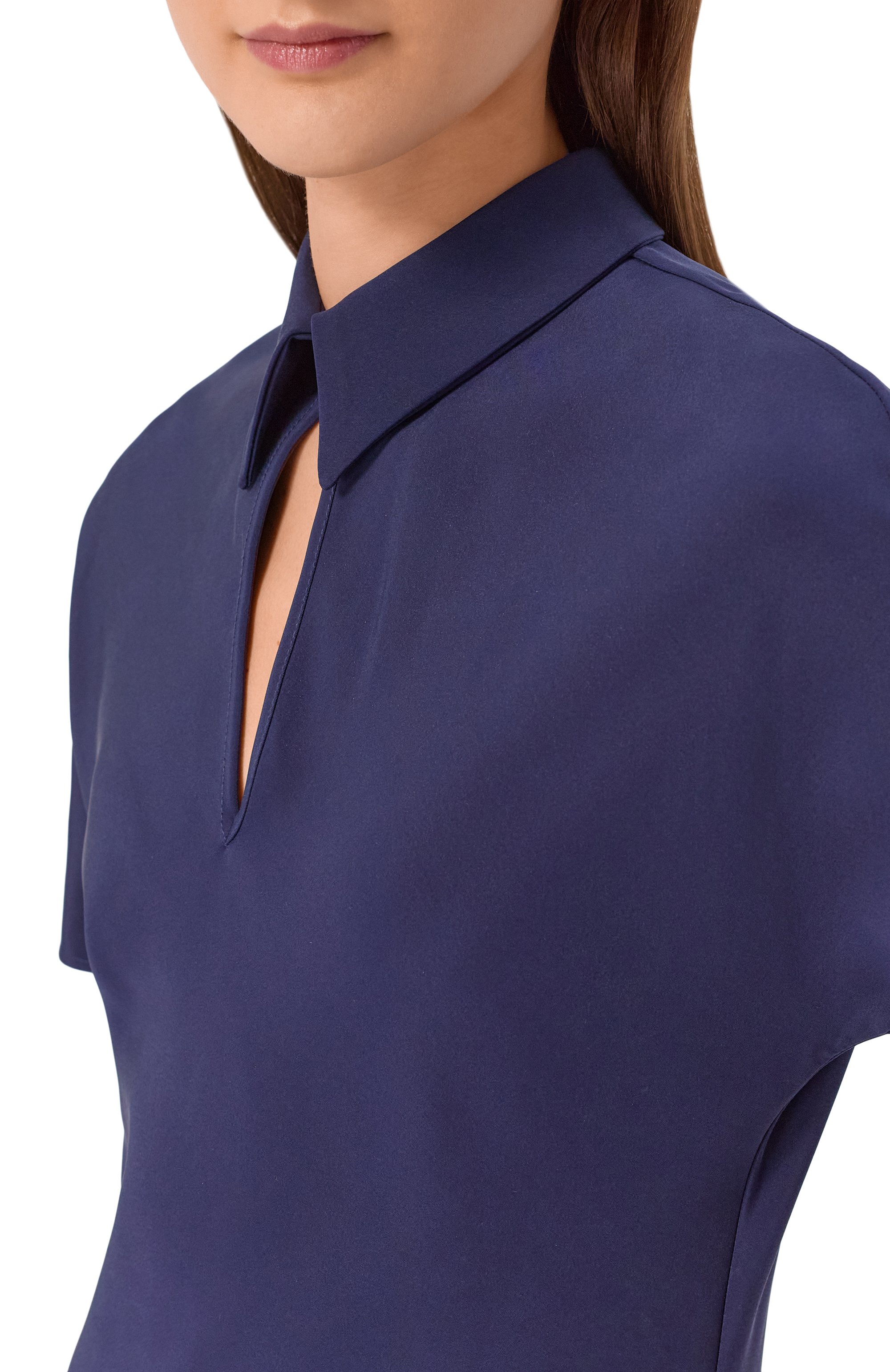 Шелковое платье KITON синего цвета по цене 299500 руб., арт. D55313K0977A, фото 4 Шелковое платье KITON, арт. D55313K0977A, фото 4