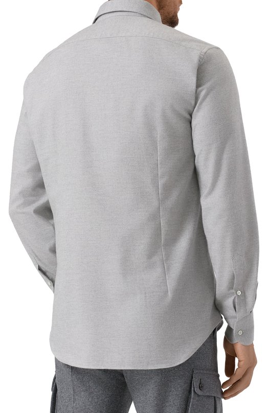 Рубашка из хлопка и кашемира Corneliani 26P156-2611629 Серый  26P156-2611629 Фото 4