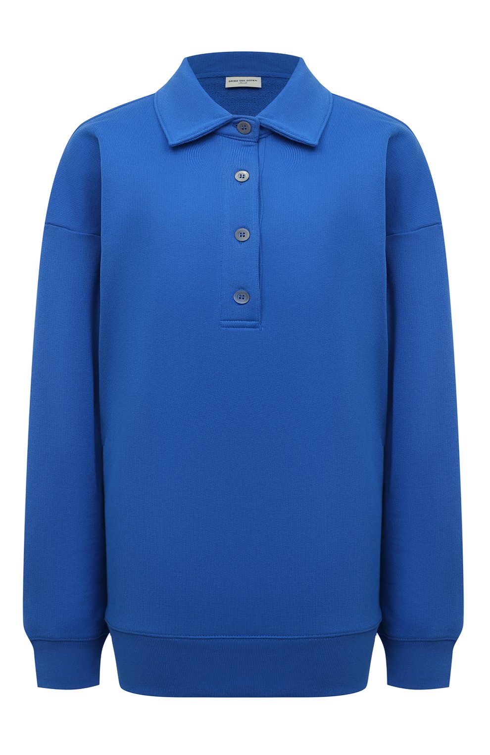 Хлопковое поло DRIES VAN NOTEN синего цвета по цене 45600 руб., арт. 222-011129-5615, фото 1 Хлопковое поло DRIES VAN NOTEN, арт. 222-011129-5615, фото 1