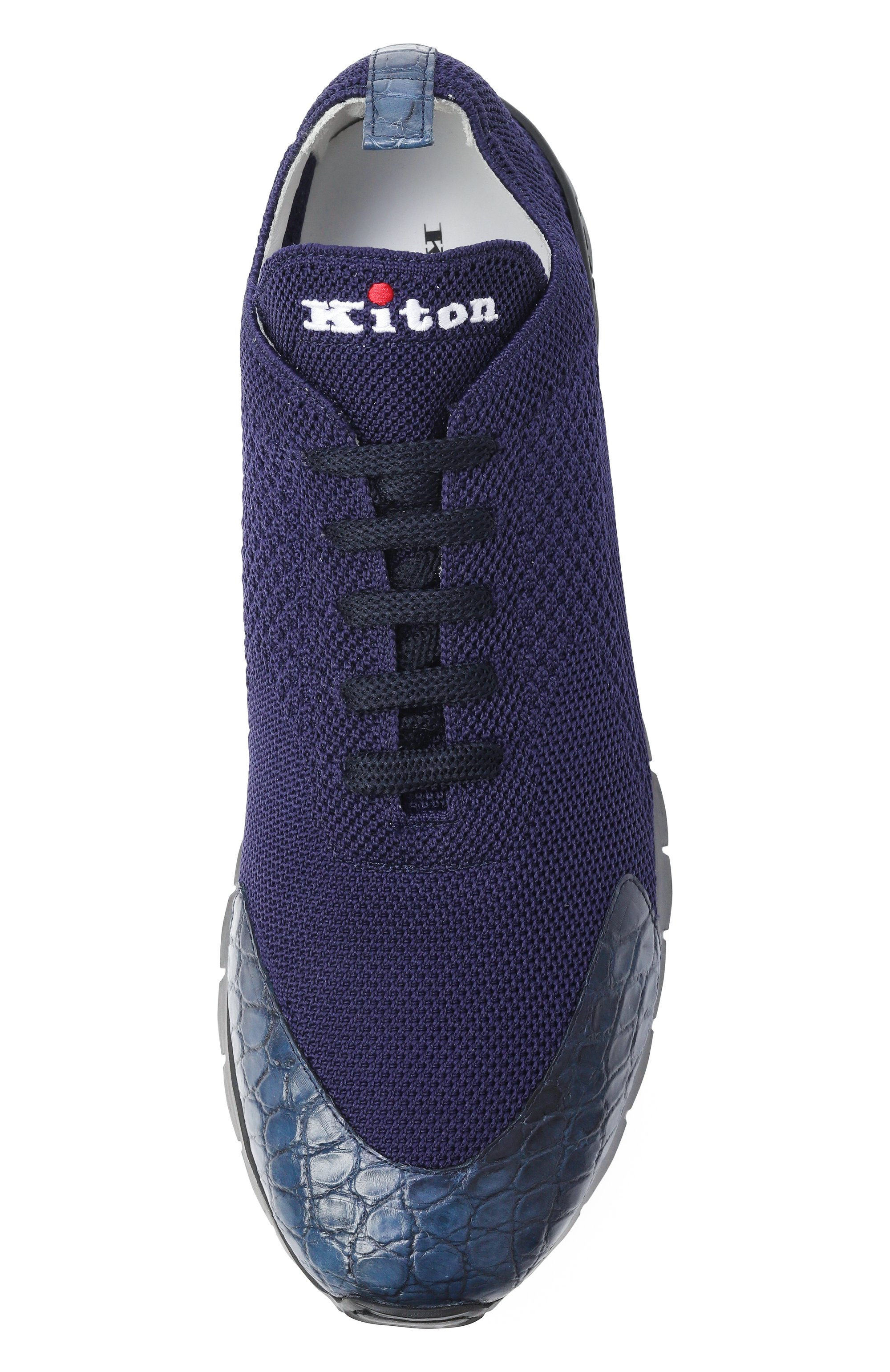 Текстильные кроссовки с отделкой из аллигатора KITON, арт. USSFITBN0134202, фото 6