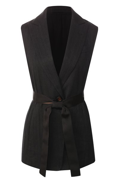 Женский жилет из смеси хлопка и льна BRUNELLO CUCINELLI, арт. MF5788716