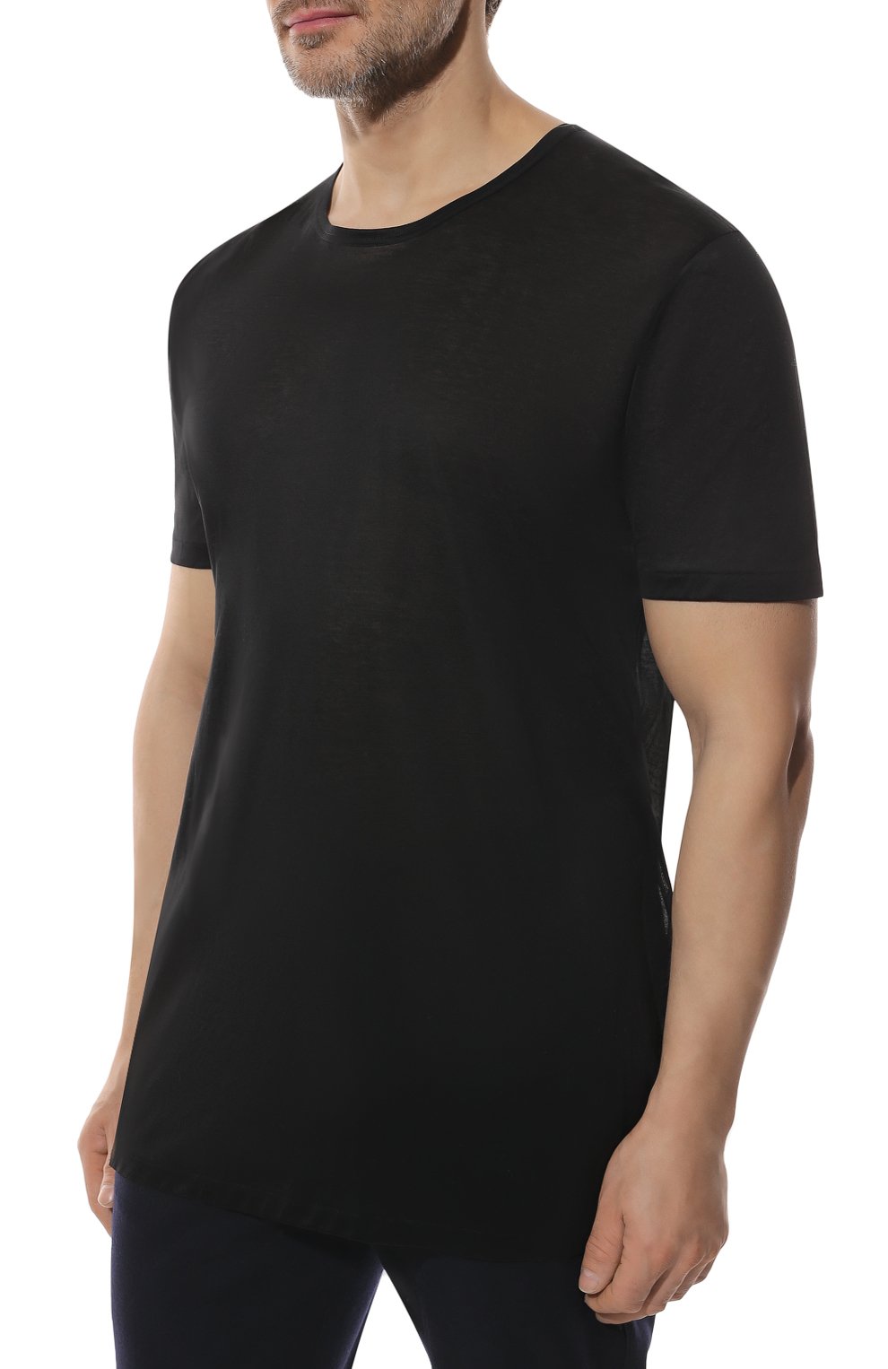 Хлопковая футболка ZIMMERLI черного цвета по цене 17350 руб., арт. 252-8125/3XL, фото 3 Хлопковая футболка ZIMMERLI, арт. 252-8125/3XL, фото 3