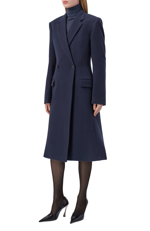 Шерстяное пальто Balenciaga 850608/TQU14 Синий  850608/TQU14 Фото 3