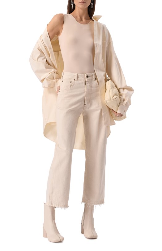 Хлопковая рубашка Maison Margiela S51DT0017/S54352 Кремовый  S51DT0017/S54352 Фото 2
