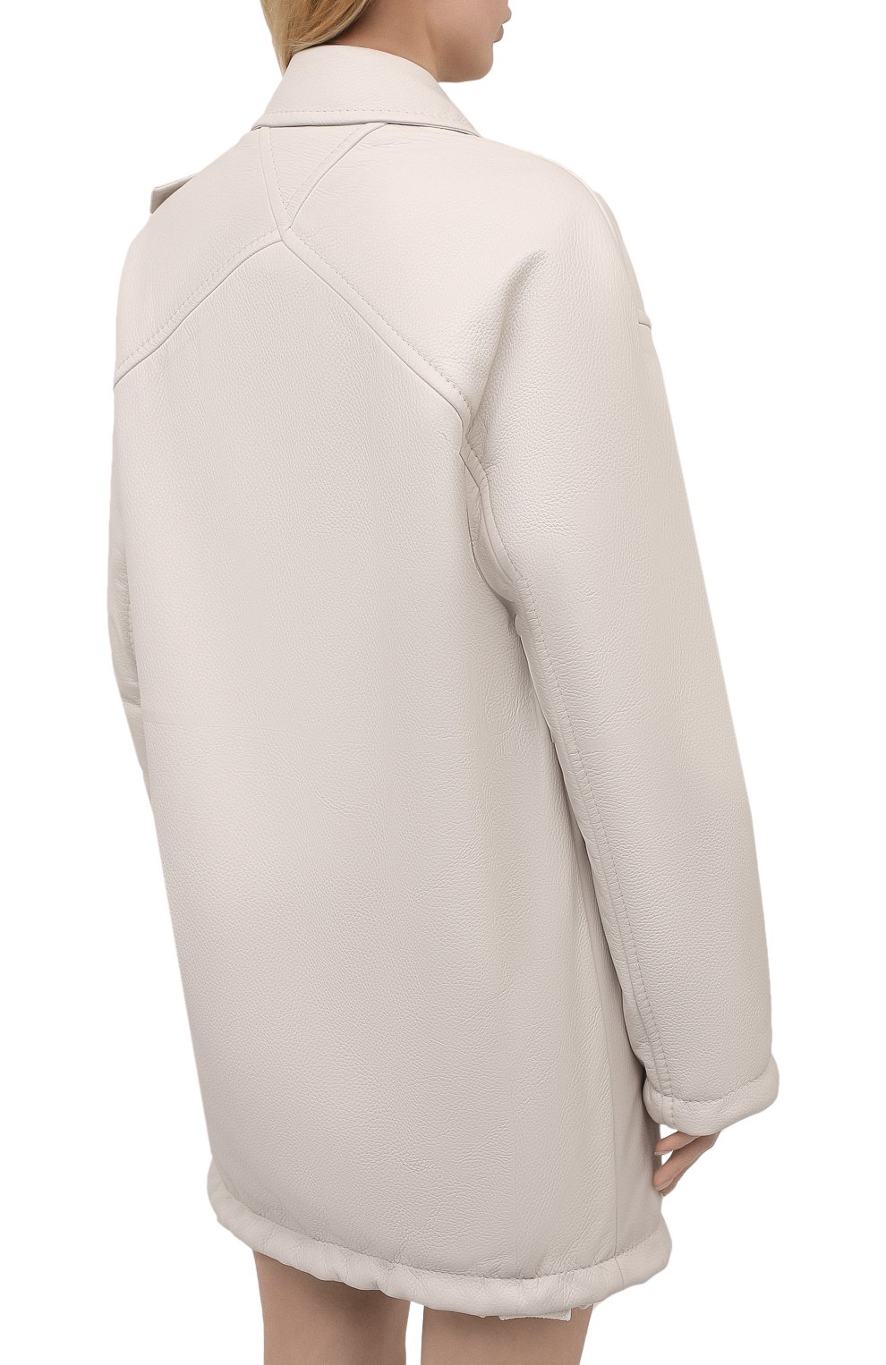 Кожаное пальто BOTTEGA VENETA кремового цвета по цене 737000 руб., арт. 655939/V0Q60, фото 4 Кожаное пальто BOTTEGA VENETA, арт. 655939/V0Q60, фото 4