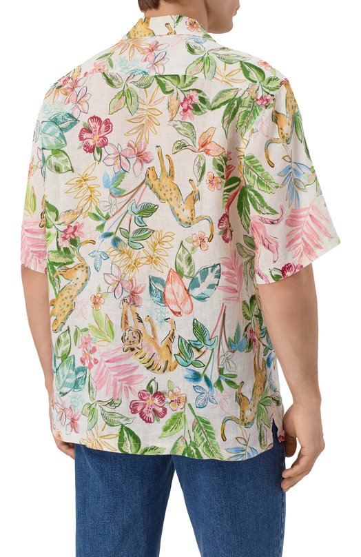 Льняная рубашка 120% Lino 33ALIM19L3/G472/100 Разноцветный  33ALIM19L3/G472/100 Фото 4