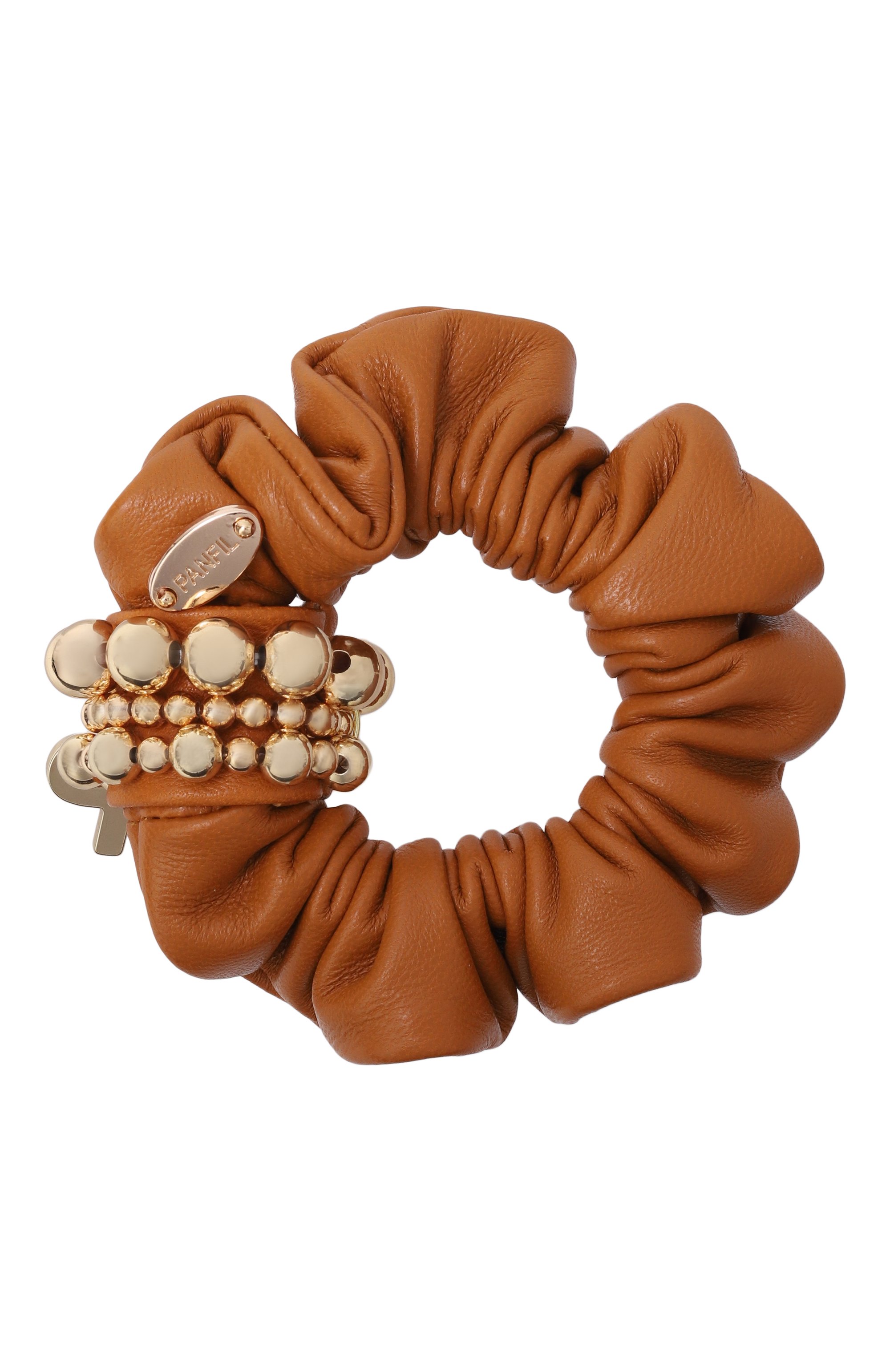 Кожаная резинка для волос PANFIL, арт. 6-SCR-LDG, фото 2