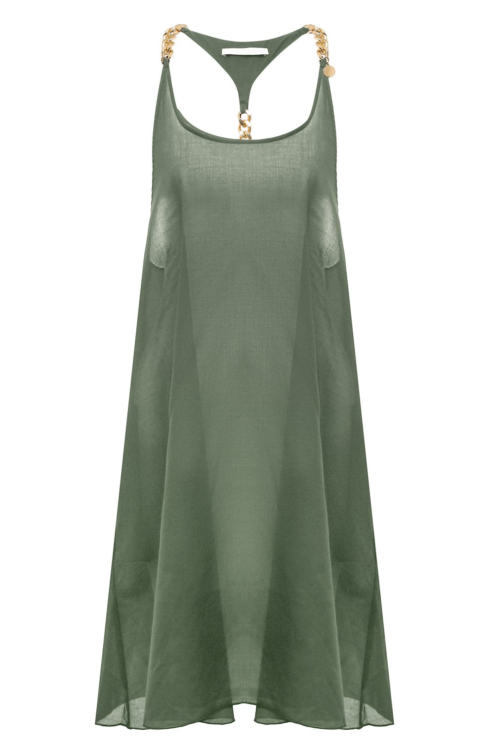 Хлопковое платье STELLA MCCARTNEY хаки цвета по цене 59950 руб., арт. S7A341650, фото 1 Хлопковое платье STELLA MCCARTNEY, арт. S7A341650, фото 1