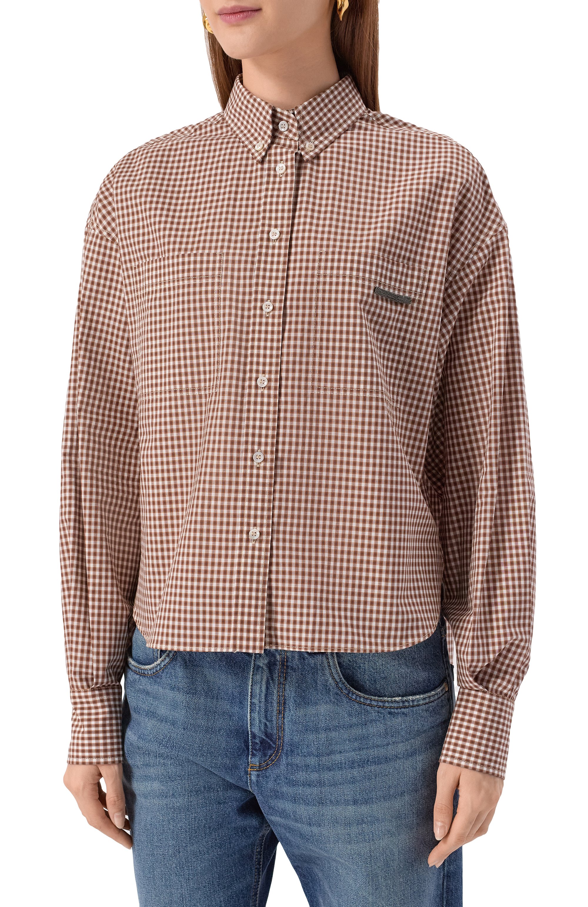 Хлопковая рубашка BRUNELLO CUCINELLI, арт. MP793NB206, фото 3