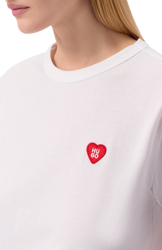 Хлопковая футболка HUGO 50562145 Белый  50562145 Фото 5