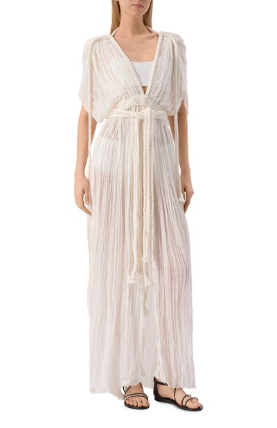 Хлопковая туника KASIA KULENTY белого цвета по цене 79150 руб., арт. ERA G0WN, фото 3 Хлопковая туника KASIA KULENTY, арт. ERA G0WN, фото 3