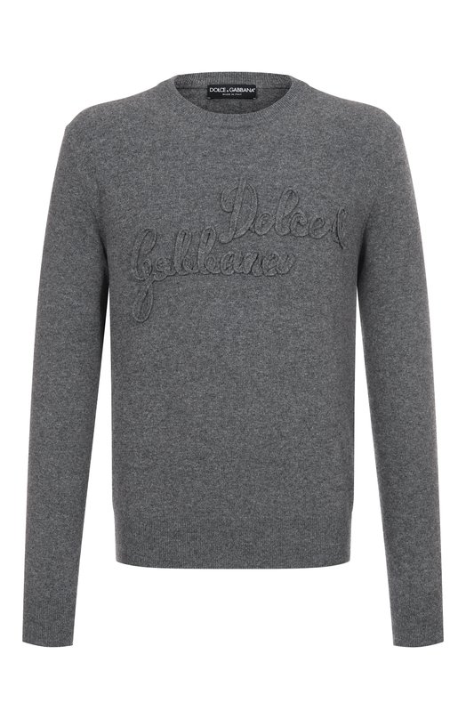 Шерстяной джемпер Dolce & Gabbana GXX01Z/JDVDE Серый GXX01Z/JDVDE