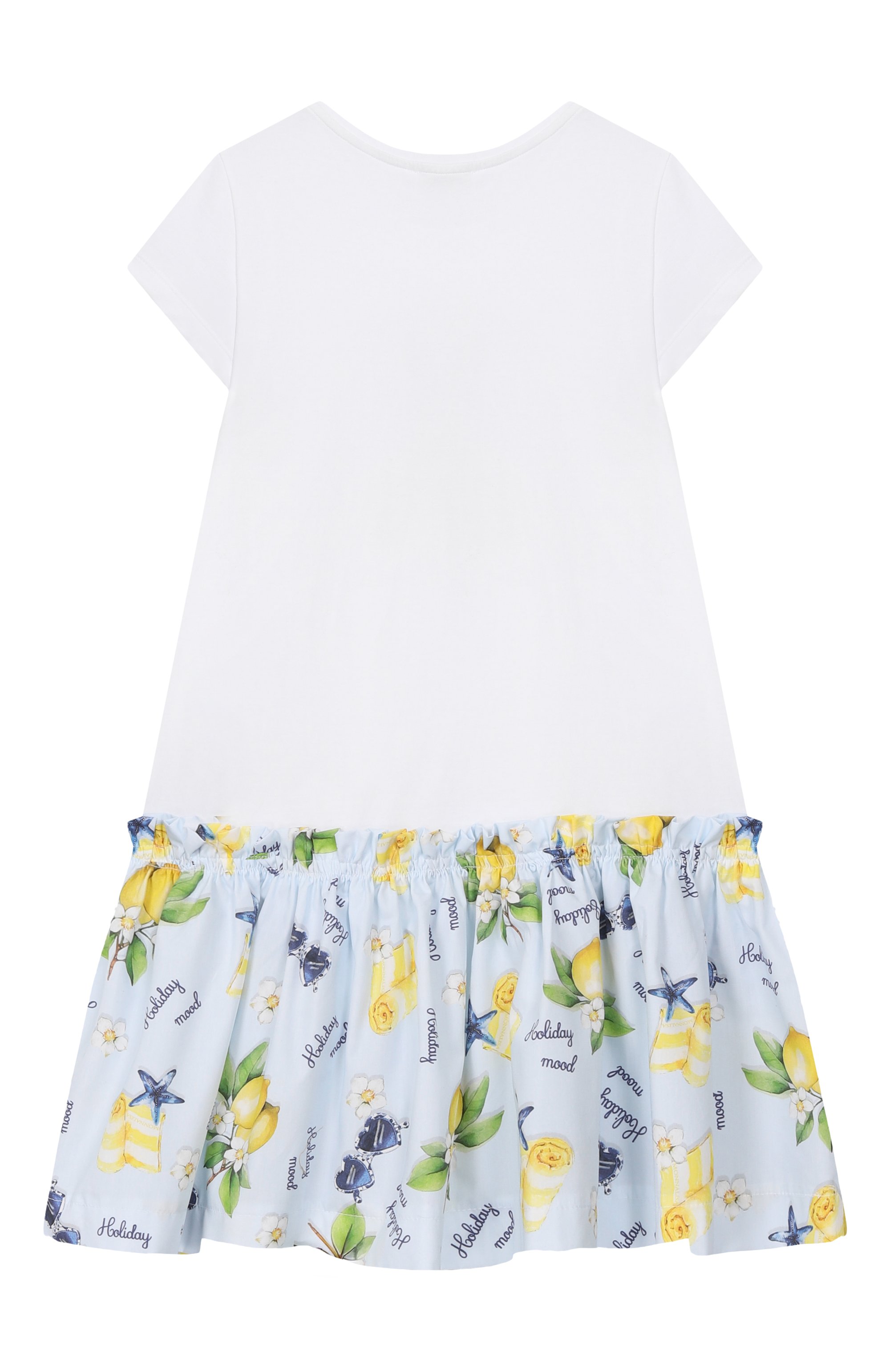 Хлопковое платье MONNALISA голубого цвета по цене 18000 руб., арт. 11G916RU, фото 2 Хлопковое платье MONNALISA, арт. 11G916RU, фото 2