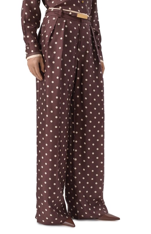 Шелковые брюки Zimmermann 8883PS26R Коричневый  8883PS26R Фото 3