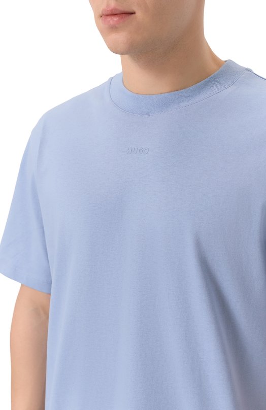Хлопковая футболка HUGO 50488330 Голубой  50488330 Фото 5