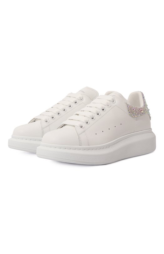 Кожаные кеды Oversized Alexander McQueen 666407/WIA4Z Белый 666407/WIA4Z