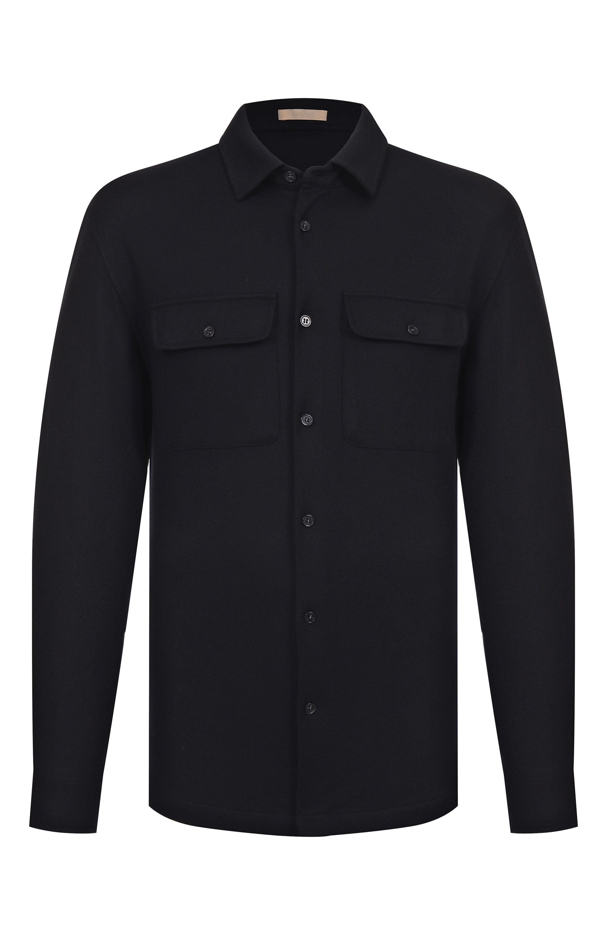 Шерстяная рубашка 12 STOREEZ черного цвета по цене 29000 руб., арт. 134098, фото 1 Шерстяная рубашка 12 STOREEZ, арт. 134098, фото 1