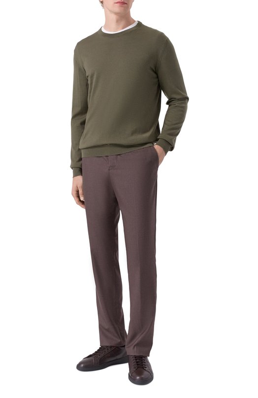 Кожаные кеды Kiton USSA388N0114306 Коричневый  USSA388N0114306 Фото 2