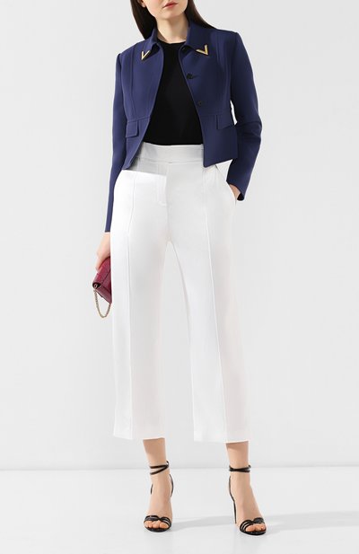 Укороченные брюки ALEXANDRE VAUTHIER белого цвета по цене 110500 руб., арт. 191PA853 0191-1015, фото 2 Укороченные брюки ALEXANDRE VAUTHIER, арт. 191PA853 0191-1015, фото 2