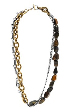 Мужского колье DRIES VAN NOTEN коричневого цвета, арт. 232-028201-087 | Фото 1 (Региональные ограничения белый список (Axapta Mercury): Не проставлено; Нос: Не проставлено; Материал: Металл)