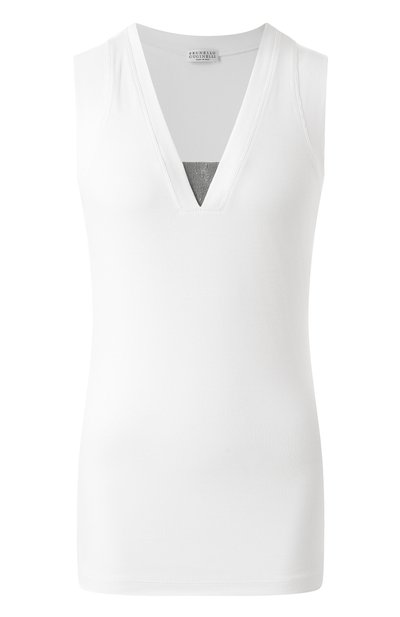 Женский хлопковый топ BRUNELLO CUCINELLI, арт. MPTC8EL672