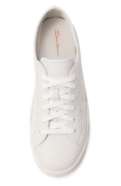 Женские кожаные кеды SANTONI молочного цвета, арт. WBGG61345PNNTDYI | Фото 6 (Подошва: Платформа; Материал внутренний: Натуральная кожа; Материал внешний: Натуральная кожа; Кросс-КТ: Низкие; Стили: Кэжуэл; Материал утеплителя: Без утеплителя; Автоматизация состава: Проставлено; Автоматизация ТО: Проставлено)