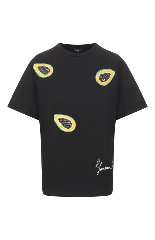 Хлопковая футболка YANINA T-3179 Чёрный T-3179