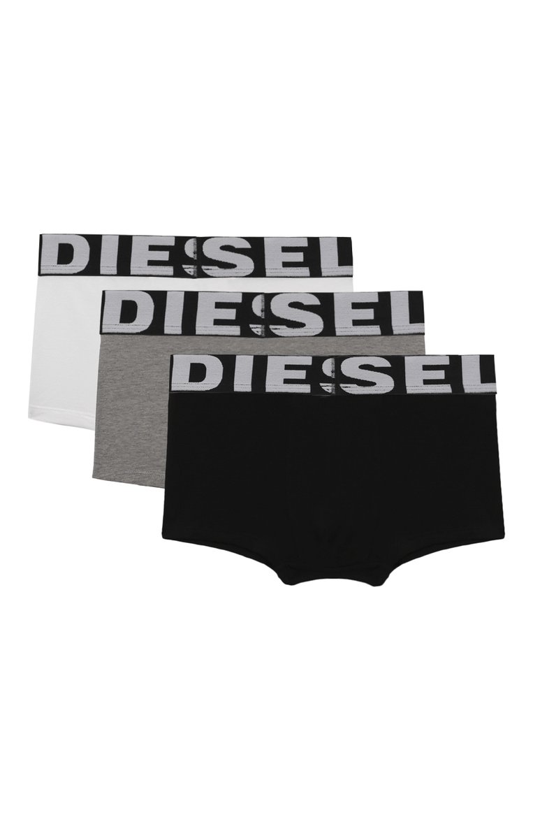 Детские комплект из трех боксеров DIESEL разноцветного цвета, арт. J01911/KYAYJ | Фото 2 (Рукава: Короткие; Материал внешний: Хлопок; Автоматизация состава: Проставлено; Автоматизация ТО: Проставлено; Ростовка одежда: 6 лет | 116 см, 4 года | 104 см, 8 лет | 128 см, 10 - 11 лет | 140 - 146см, 13 - 15 лет | 158 см, 16 лет | 164 см)