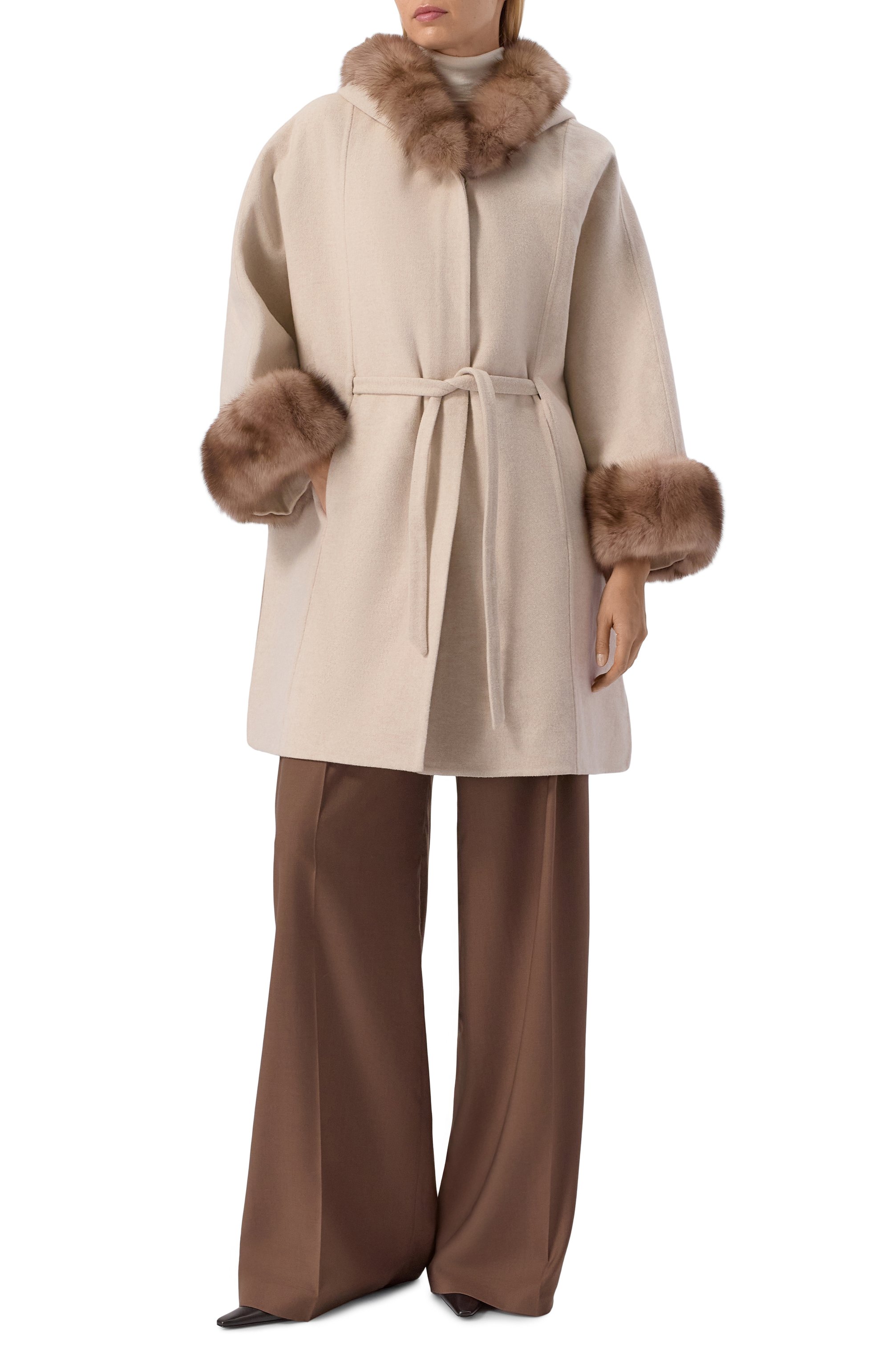 Кейп из шерсти и кашемира с отделкой из соболя MVST, арт. FTBKB-Y681SB/LP1447, фото 2